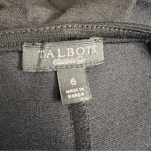 Talbots Black Wool Blend Dress Size 6 Faux Wrap Knee Length - Picture 11 of 13